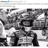 Tuit de Marc Márquez lamentado la muerte de Andreas Pérez