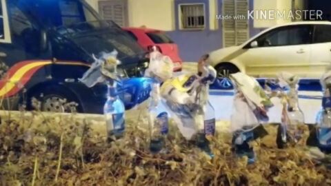 Agreden con c&oacute;cteles molotov y piedras a varios agentes de Polic&iacute;a Nacional en la L&iacute;nea