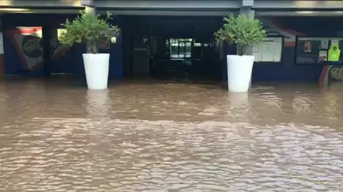 Inundación en el RGCC (Gijón) LLuvias intensas en Gijón el lunes 11 de junio de 2018