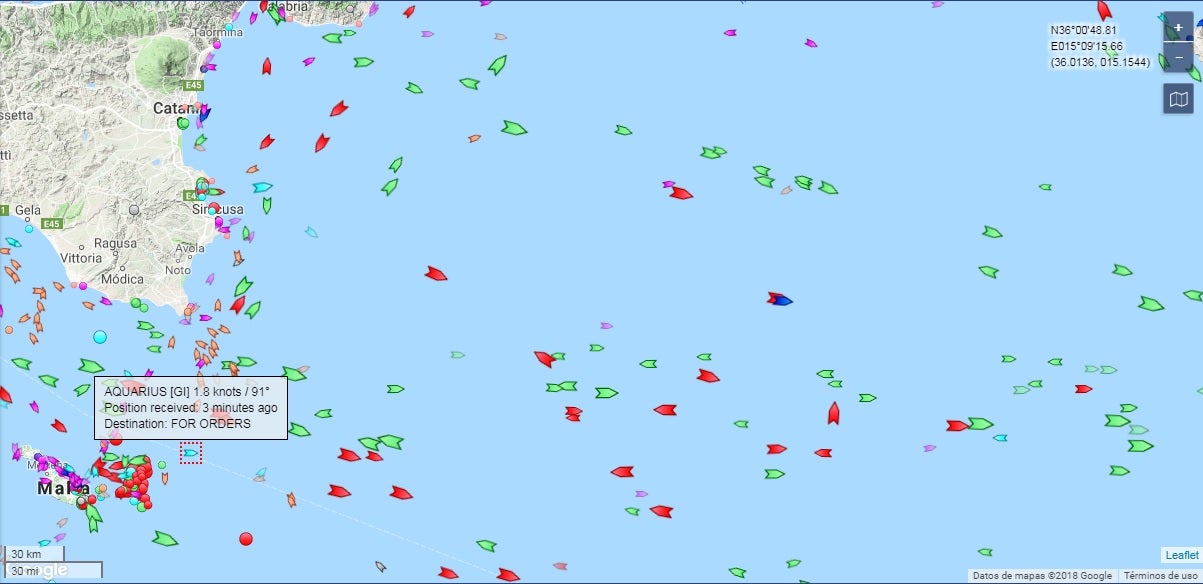 <p>Sigue en tiempo real el viaje del Aquarius hacia el puerto de Valencia con 629 migrantes a bordo</p> <p>Sigue en tiempo real el viaje del Aquarius hacia el puerto de Valencia con 629 migrantes a bordo</p>