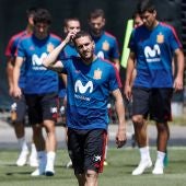 Koke, en el entrenamiento de España en Krasnodar