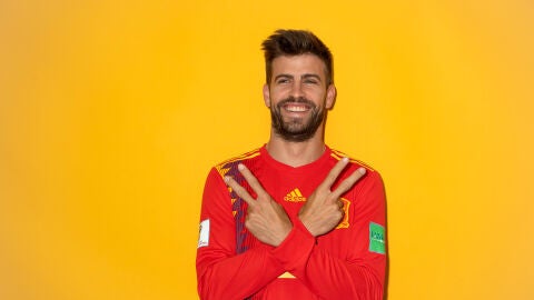Gerard Piqu&eacute; posa en una sesi&oacute;n antes del Mundial de Rusia