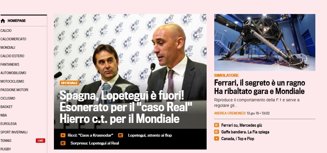 'Bombazo', 'Expulsado', la prensa internacional reacciona a la destitución de Lopetegui 'Bombazo', 'Expulsado', la prensa internacional reacciona a la destitución de Lopetegui