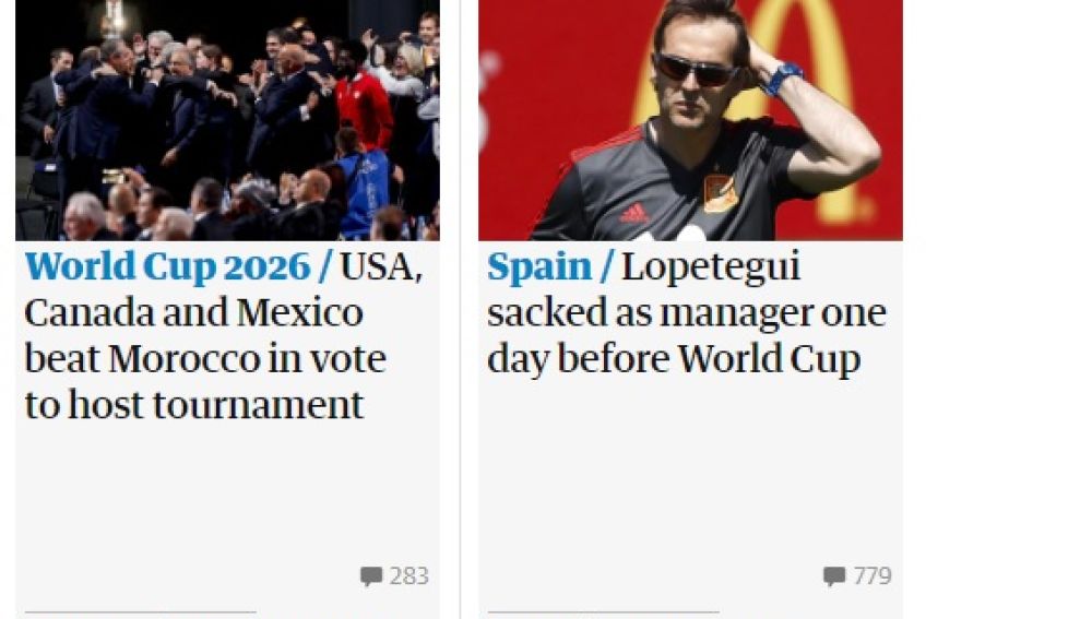 'The Guardian', sobre la destitución de Lopetegui