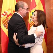 La delegada del Gobierno, Carmen Sánchez, con el presidente Lambán