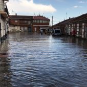 Nava inundada tras una tormenta