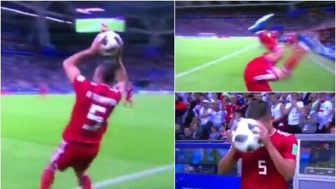 La fallida voltereta del jugador de Ir&aacute;n