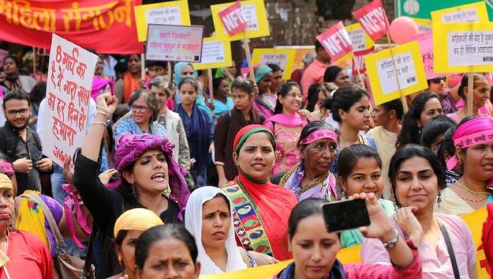 Manifestación contra las agresiones sexuales en India