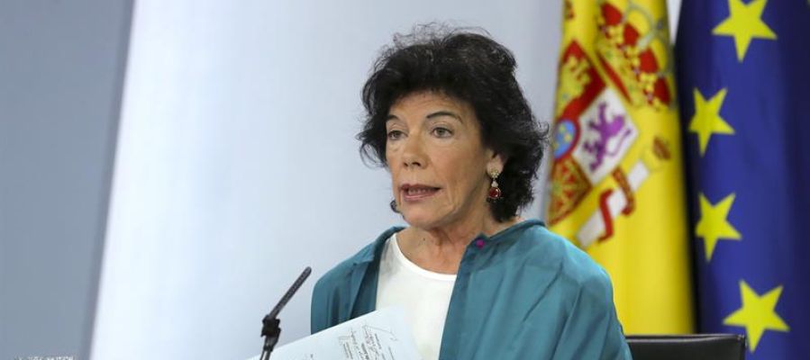 La ministra de Educación, FP y Portavocía, Isabel Celaá, durante el Consejo de Ministros La ministra de Educación, FP y Portavocía, Isabel Celaá, durante el Consejo de Ministros