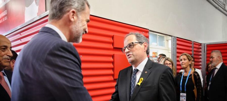Quim Torra saluda al Rey en la inauguración de los Juegos del Mediterráneo Quim Torra saluda al Rey en la inauguración de los Juegos del Mediterráneo