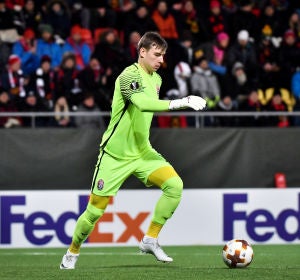 Andriy Lunin, durante un partido de Europa League Andriy Lunin, durante un partido de Europa League