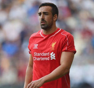 José Enrique, durante un partido con el Liverpool José Enrique, durante un partido con el Liverpool