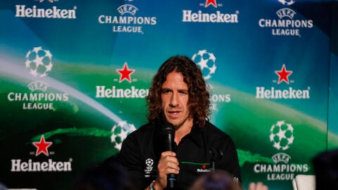 Carles Puyol, durante un acto de la Champions League