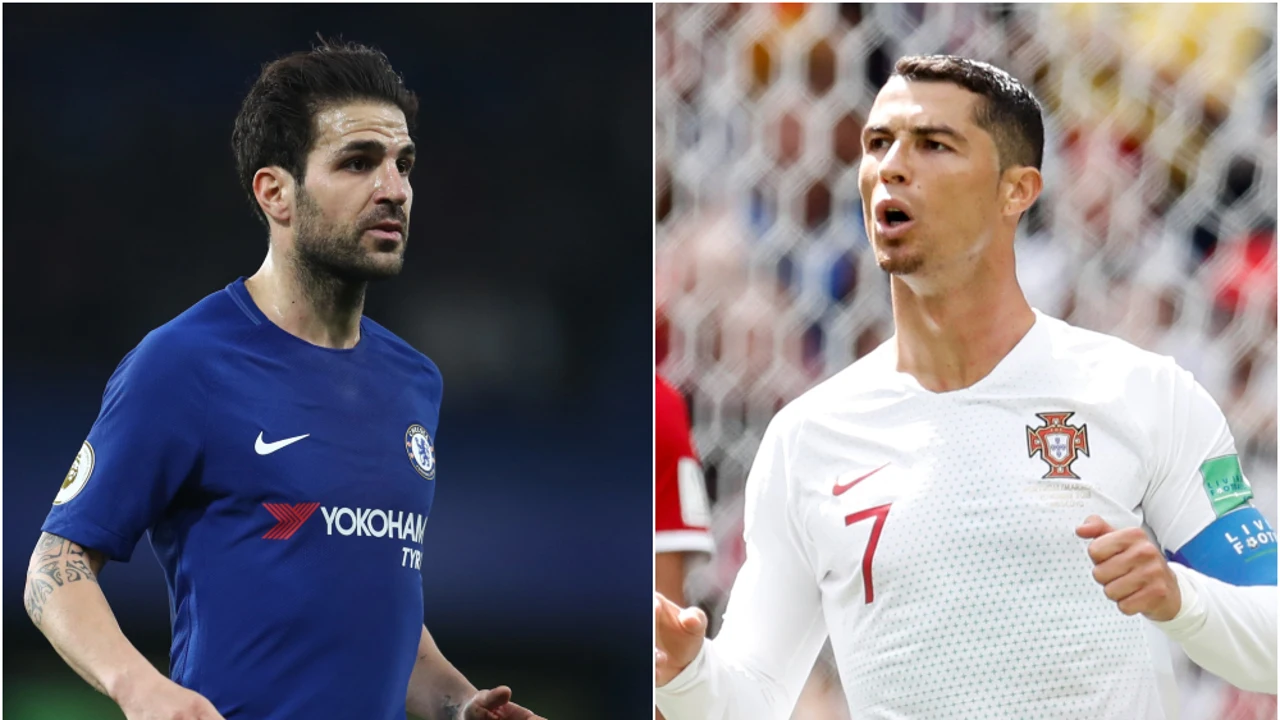 Cesc Fábregas y Cristiano Ronaldo
