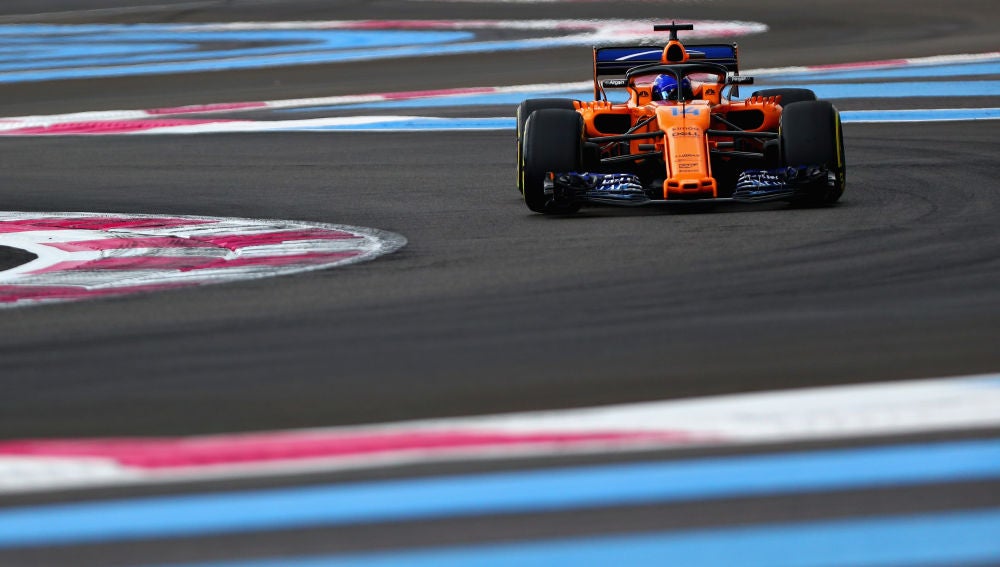 Fernando Alonso, durante la clasificación del GP de Francia