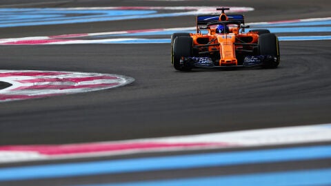 Fernando Alonso, durante la clasificaci&oacute;n del GP de Francia
