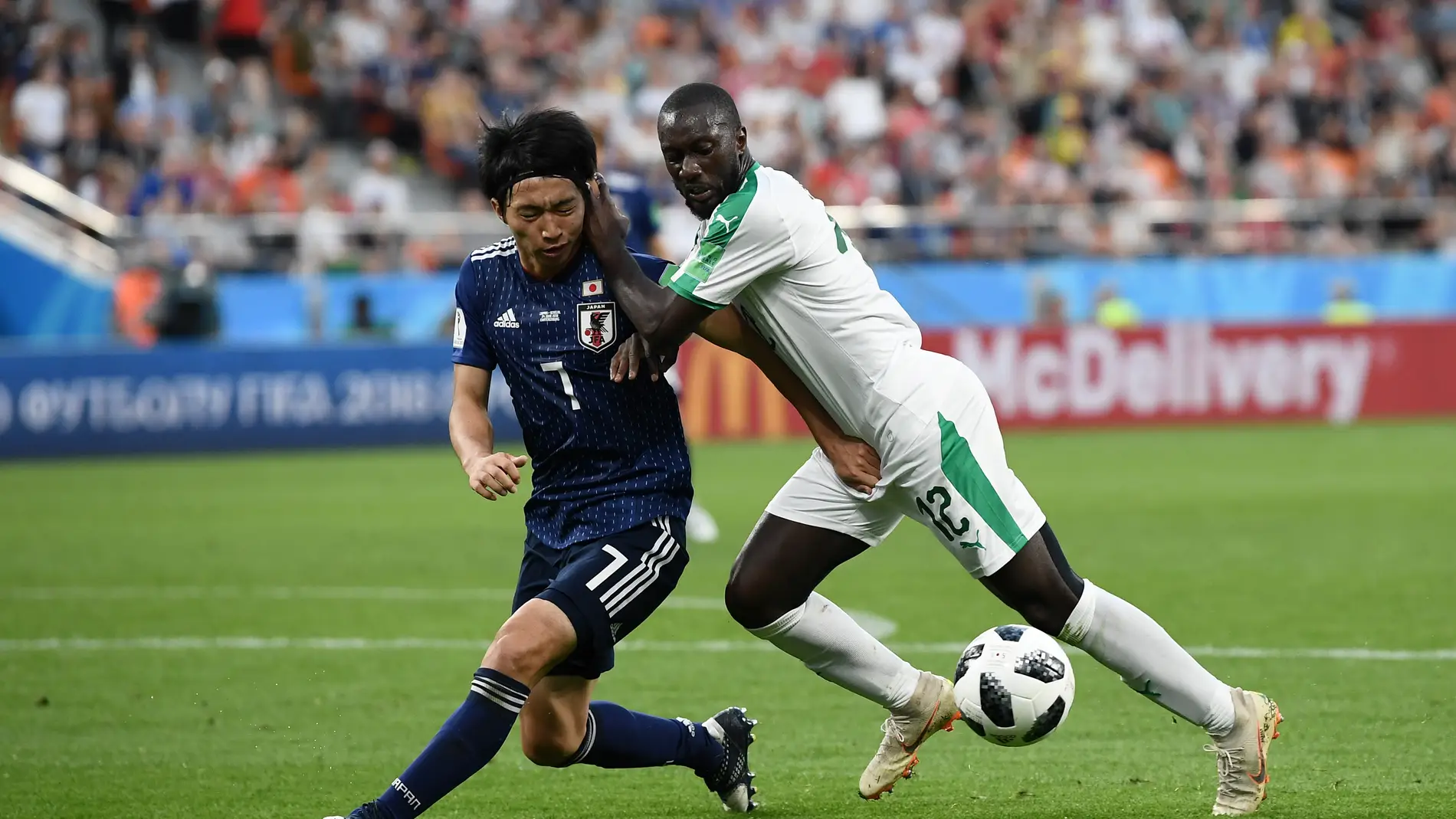 Momento del partido entre Japón y Senegal