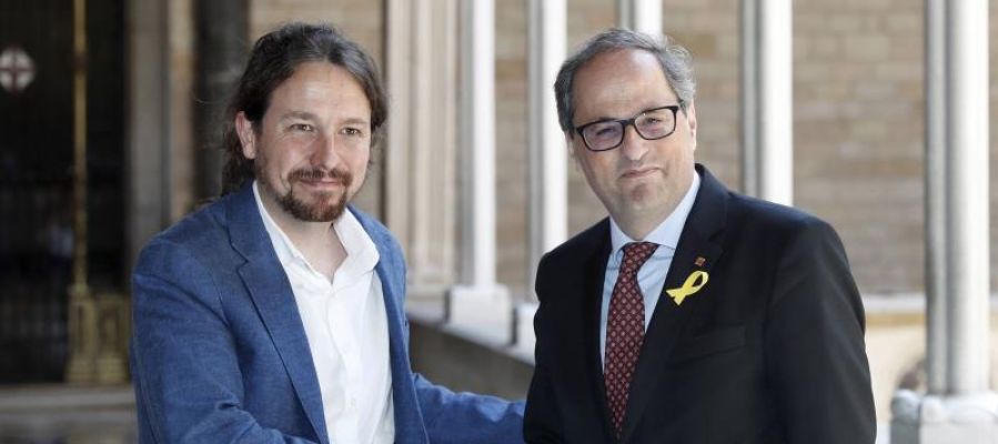 Pablo Iglesias y Quim Torra Pablo Iglesias y Quim Torra
