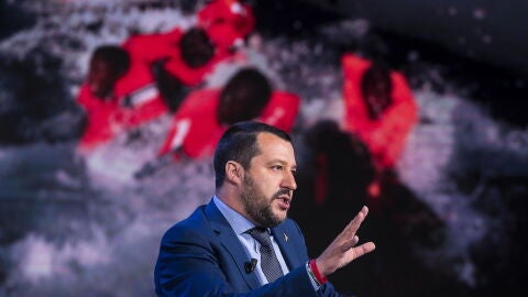 El ministro italiano del Interior Matteo Salvini en un programa de televisi&oacute;n. 