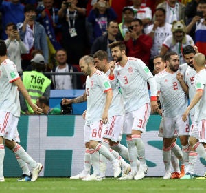 La selección española celebra un gol La selección española celebra un gol