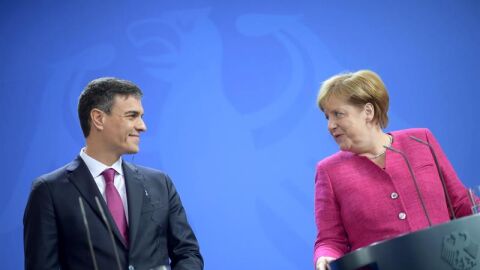 Pedro S&aacute;nchez y Angela Merkel