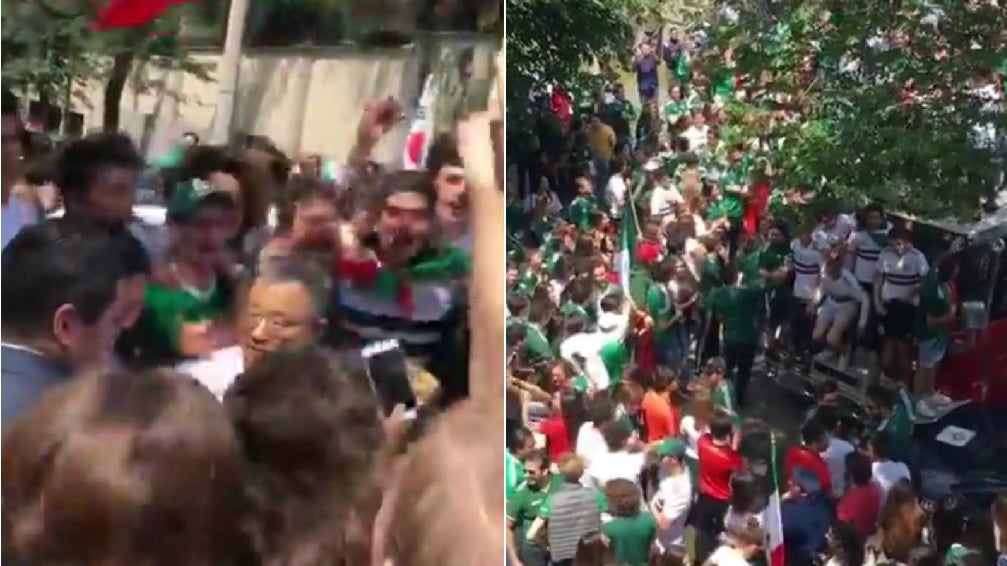 Rodean la embajada de Corea en Ciudad de México al grito de '¡Coreano, hermano, ya eres mexicano!' Rodean la embajada de Corea en Ciudad de México al grito de '¡Coreano, hermano, ya eres mexicano!'