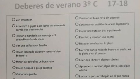La lista de deberes para el verano