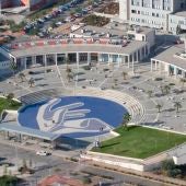 Vista aérea del agora de la Universitat Jaume I