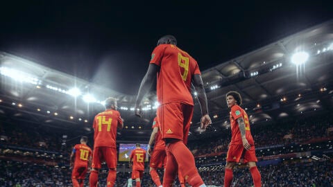 Selecci&oacute;n belga en el partido ante Jap&oacute;n