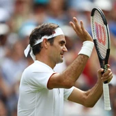 Federer celebrando su victoria Federer celebrando su victoria