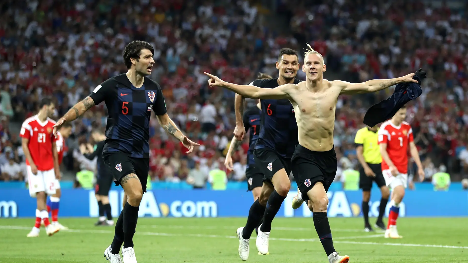 Vida celebra su gol contra Rusia