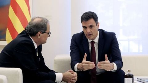 Reuni&oacute;n de Pedro S&aacute;nchez y Quim Torra