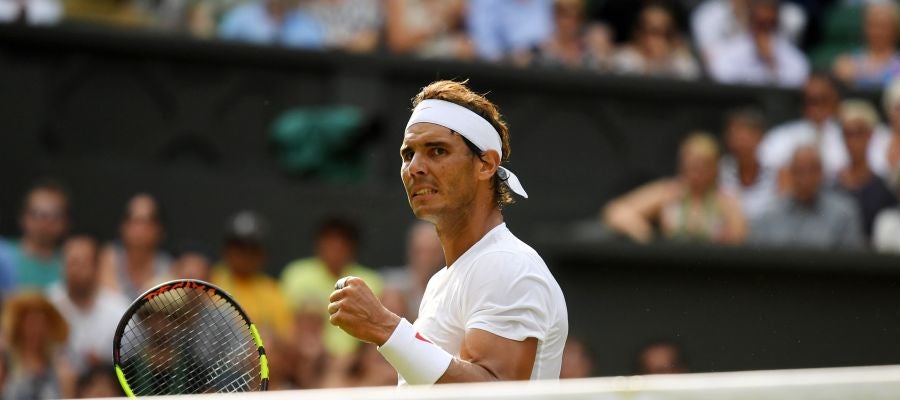 Rafa Nadal celebra un punto ante Jiri Vesely Rafa Nadal celebra un punto ante Jiri Vesely