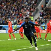 Umtiti celebra su gol ante Bélgica