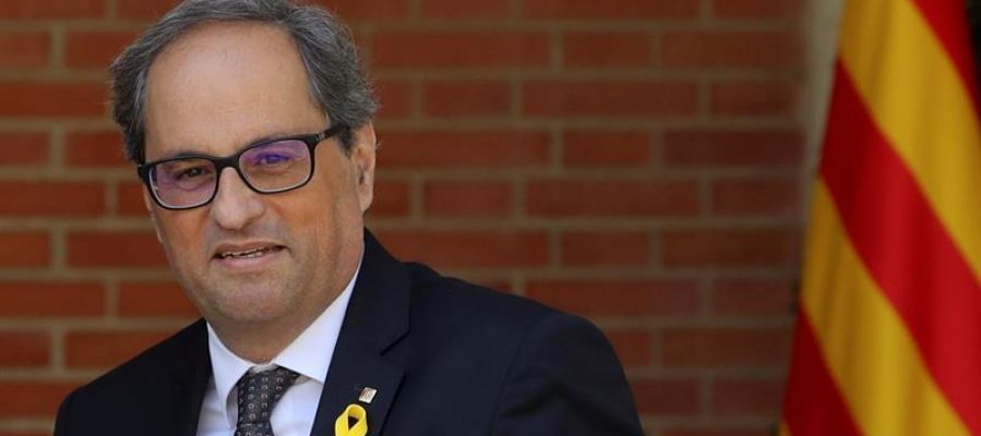 El presidente regional catalán, Quim Torra, a su llegada al Palacio de La Moncloa El presidente regional catalán, Quim Torra, a su llegada al Palacio de La Moncloa