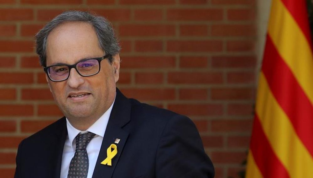 El presidente regional catalán, Quim Torra, a su llegada al Palacio de La Moncloa