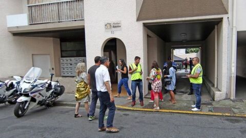 Imagen del edificio de Pau donde se ha producido el incendio