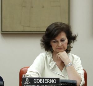 Carmen Calvo en rueda de prensa Carmen Calvo en rueda de prensa