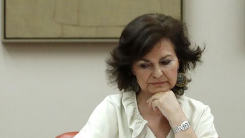 Carmen Calvo en rueda de prensa