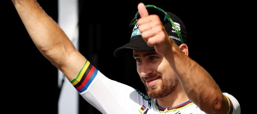Sagan celebrando su victoria de etapa Sagan celebrando su victoria de etapa