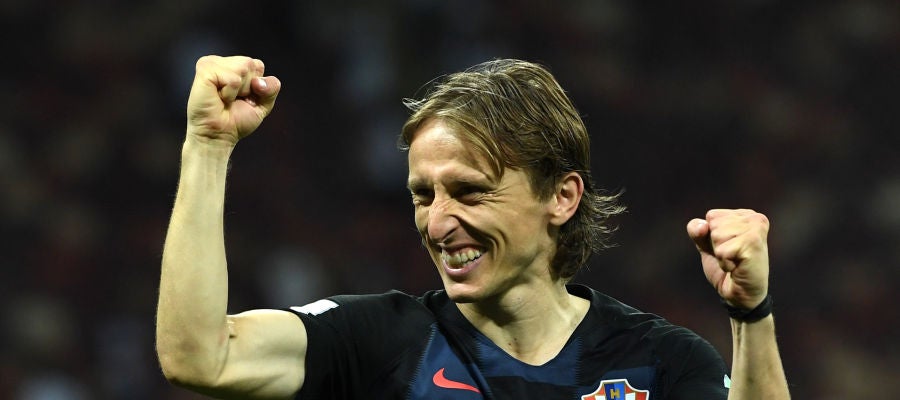 Luka Modric celebra el pase a la final Luka Modric celebra el pase a la final