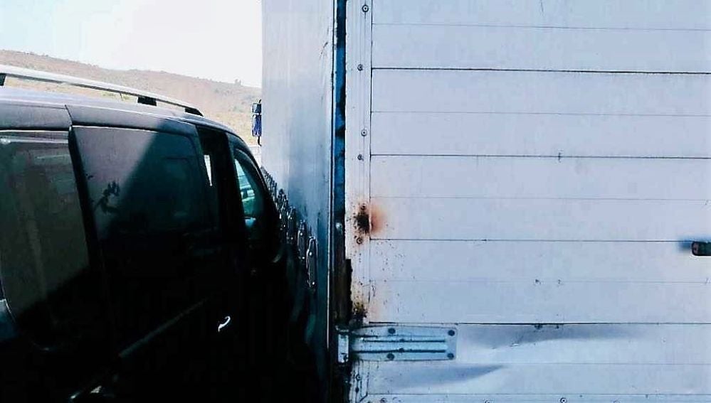 Estado en el que han quedado los vehículos accidentados en la A-70