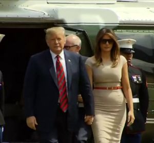 Trump llegando a Londres para iniciar su primera visita oficial Trump llegando a Londres para iniciar su primera visita oficial