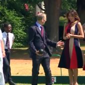 Melania Trump juega a la petanca con el marido de Theresa May