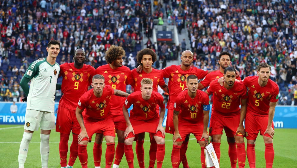 Selección belga antes de jugar contra Francia