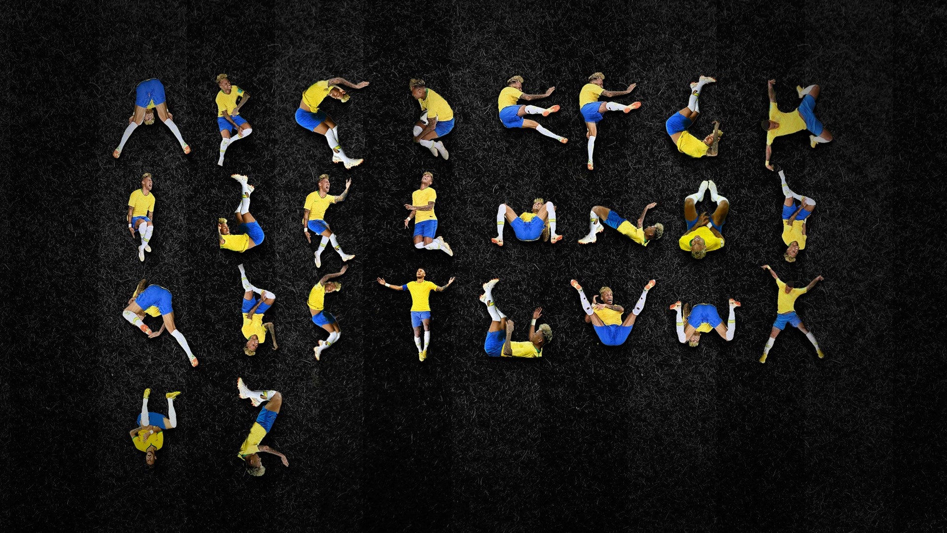 Crean un abecedario con imágenes de caídas de Neymar Crean un abecedario con imágenes de caídas de Neymar