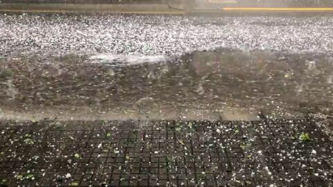 Una gran tormenta, en algunos puntos con granizo.