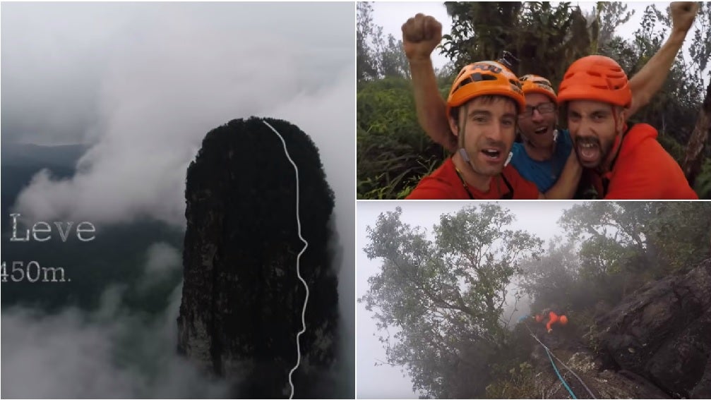 Los hermanos Pou abren, junto a Manu Ponce, una nueva vía en el Cao Grande Los hermanos Pou abren, junto a Manu Ponce, una nueva vía en el Cao Grande