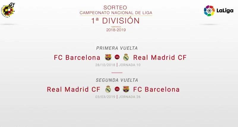 El Clásico entre Barcelona y Real Madrid se jugará los fines de semana del 28 de octubre y 3 de marzo El Clásico entre Barcelona y Real Madrid se jugará los fines de semana del 28 de octubre y 3 de marzo