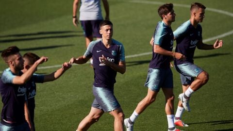 El FC Barcelona durante un entrenamiento 